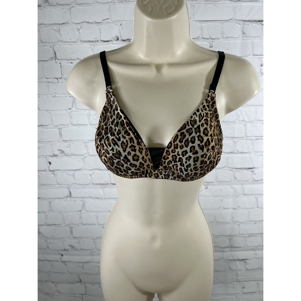 Cosabella Wireless Padless Lined Brown/Black Cheetah Print Bralette Women’s S